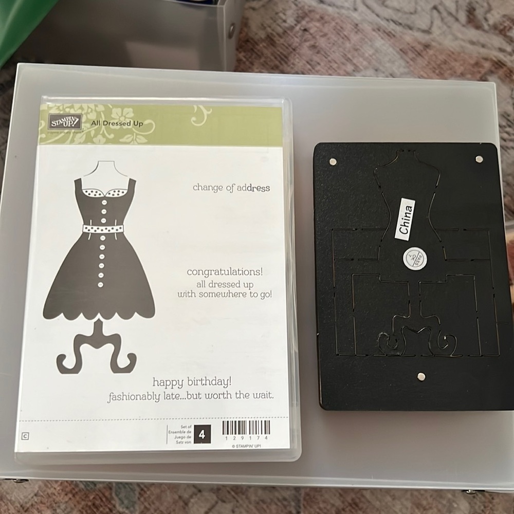 Huge discount ! New Stampin up ALL DRESSED UP stamps w/thin & foam does